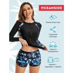 Купальник OCEANSIDE Sport, размер L, черный, красный, белый, голубой