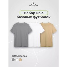 Футболка TexDress, размер XL, белый, серый
