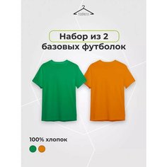 Футболка TexDress, размер L, зеленый, оранжевый