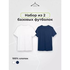 Футболка TexDress, размер 2XL, темно-синий/белый