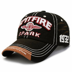 Бейсболка Бейсболка винтажная Spitfire Spark Черная мужская женская унисекс размер 55-60 хлопковая, размер 58, черный Yiwu Lingmei Clothing