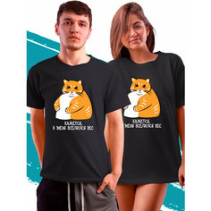 Футболка с котом мем, размер 3XL, чёрный Phil Shop