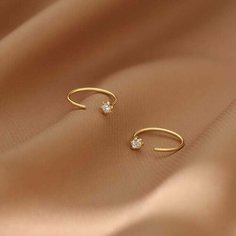 Серьги пусеты, одиночные, размер 7 мм, золотистый Без бренда