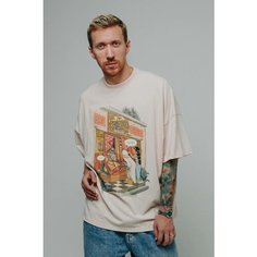 Футболка RETRIKA, размер Extra Oversize, бежевый
