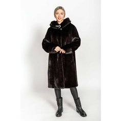 Шуба Prima Woman, размер 50, темно-коричневый