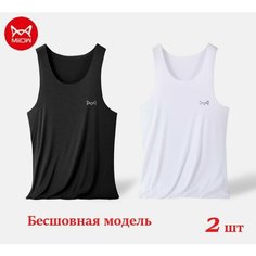 Майка MiiOW, 2 шт., размер 3XL, черный, белый