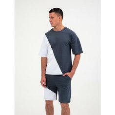 Костюм спортивный Jools Fashion мужской спортивный летний для занятия спортом, шорты майка, размер 50, белый, серый