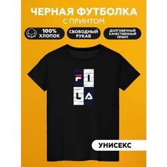 Футболка Futbolkoff fila, размер S, чёрный