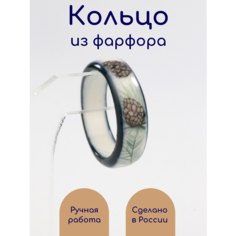 Кольцо KASTdecor, размер 16, зеленый/белый