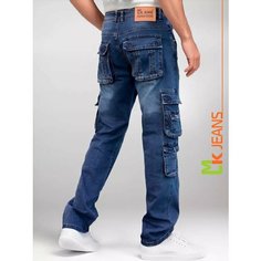 Джинсы карго MkJeans, размер 33, dark blue