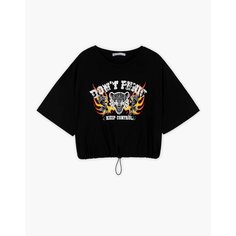 Топ Gloria Jeans Ready! Steady! Go!, размер 12-14л/152-164, черный