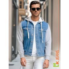 Джинсовая куртка MkJeans, размер S, серый, голубой