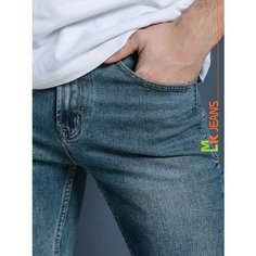 Джинсы зауженные MkJeans Slim fit, размер 30, navy blue