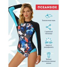 Купальник OCEANSIDE, размер S, черный, бирюзовый, синий