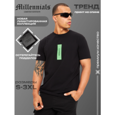 Футболка Millennials, размер L, черно-зеленый