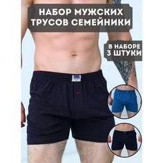 Трусы Berrak, комплект из 3 шт., размер S, синий, голубой, серый