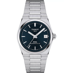 Наручные часы TISSOT PRX, серебристый синий