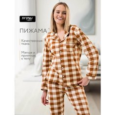 Пижама TITSTYLE, размер XS, коричневый/бежевый