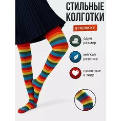 Колготки Весна-осень 2023, размер 116-134, зеленый, синий, оранжевый, желтый, красный Токтики