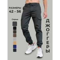 Брюки карго EBSH джоггеры с карманами спортивные, размер 42, серый