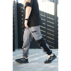 Брюки джоггеры BLK CROWN, размер S, серый