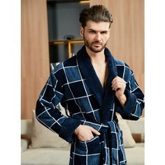 Халат LIDER TEKSTIL, размер XL, синий, белый