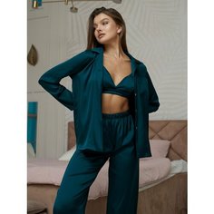 Пижама для кормящих мам Your mini secret, размер XL, изумрудный