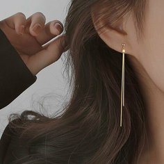 Серьги пусеты, с подвесками, золотой Top Staly