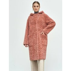 Шуба чебурашка silverfox, размер 52, лосось