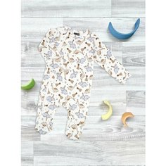 Комбинезон Mjolk, размер 92, бежевый, коричневый, серый