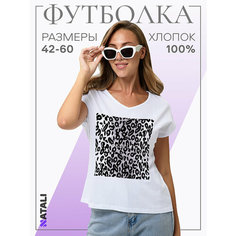 Футболка Натали Суслова, размер 44, черный, белый