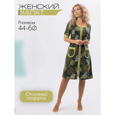 Халат Ивановский текстиль, размер 48, зеленый
