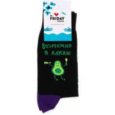 Носки St. Friday Возможно алкаш, размер 34-37, зеленый, фиолетовый, черный