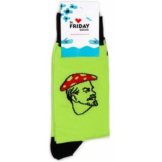 Носки St. Friday Ленин гриб, размер 34-37, зеленый, красный, черный
