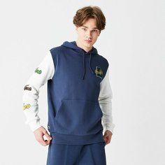 Худи LACOSTE Regular fit, размер T4, , синий/белый
