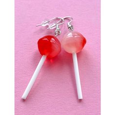 Серьги с подвесками, двусторонние BIJOU.STUDIO, красный