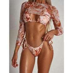 Купальник Semer_Store, размер L, бежевый