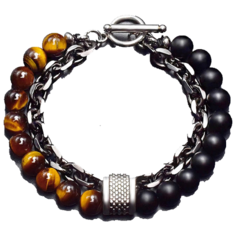 Браслет Accessori, 1 шт., размер 20 см, размер L, диаметр 10 см, коричневый