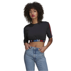 Кроп-топ adidas ADIDAS TEE PRIMEBLUE TOP - TOPS GN2932, размер E32, чёрный