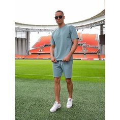 Мужской спортивный костюм с шортами голубой 54-56 Счастливы вместе