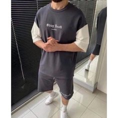 Костюм спортивный Jools Fashion, размер XXXL, серый..