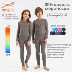 Комплект термобелья NORVEG Soft+, размер 104-110, серо-коричневый