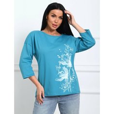 Футболка IvCapriz, размер 54, голубой, белый