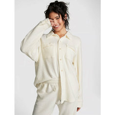 Рубашка Victorias Secret Reverse Fleece Shacket, размер M, кремовый