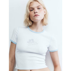 Топ Befree Young, размер L/XL, белый принт графика