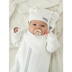 Шапка MiraKids, размер 0-3 мес, молочный