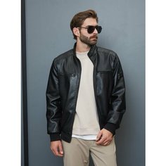 Кожаная куртка MODSENSE пилот, размер 56, черный