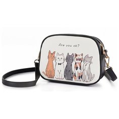 Сумка кросс-боди BeiBaoBao, фактура гладкая, белый, черный