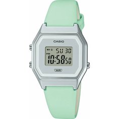 Наручные часы CASIO, серебряный, зеленый, бирюзовый