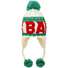 Шапка ушанка АК БАРС Эксклюзив, размер 58, белый/зеленый/красный